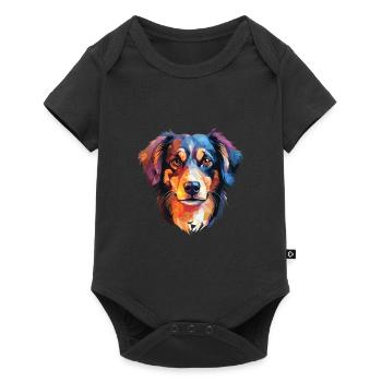 Taigan Kyrgyz Taighany Dog Breed Watercolor Glass - Baby Premium short-sleeve bodysuit - black - Front