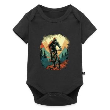 Mountain Bike, Mountain, Bike, Stunt, Forest Terrain - Baby Premium short-sleeve bodysuit - black - Front