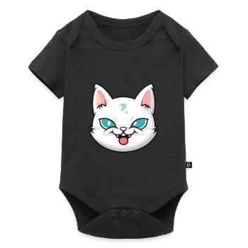 Burmilla chat dessin animé aquarelle illustration - Body à manches courtes Premium Bébé - noir - Devant