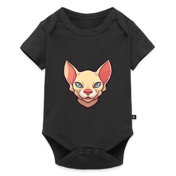 Sphynx Cat Cartoon Watercolor Illustration - Baby Premium short-sleeve bodysuit - black - Front