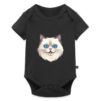 Ragdoll Cat Cartoon Illustration à l’aquarelle - Body à manches courtes Premium Bébé - noir - Devant