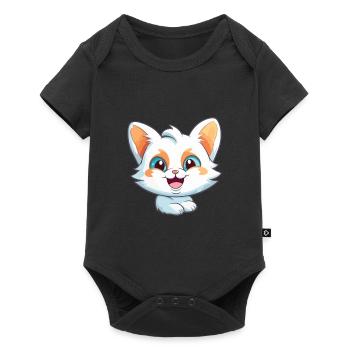 Brume australienne chat dessin animé aquarelle Clipart - Body à manches courtes Premium Bébé - noir - Devant