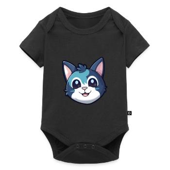Illustration d’aquarelle de bande dessinée de chat égéen - Body à manches courtes Premium Bébé - noir - Devant
