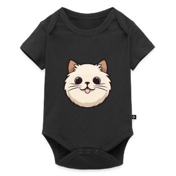 Illustration à l’aquarelle de dessin animé de chat de Birmanie - Body à manches courtes Premium Bébé - noir - Devant