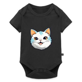Bombai Cat Cartoon Watercolor Illustration - Baby Premium short-sleeve bodysuit - black - Front