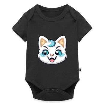Hantilly Tiffany Cat Cartoon Watercolor Clipart - Baby Premium short-sleeve bodysuit - black - Front