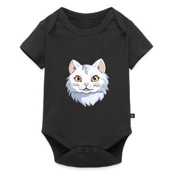 Illustration à l’aquarelle de dessin animé de chat américain Curl - Body à manches courtes Premium Bébé - noir - Devant