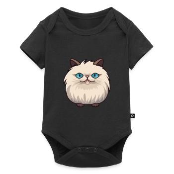 Illustration à l’aquarelle de dessin animé de chat de l’Himalaya - Body à manches courtes Premium Bébé - noir - Devant