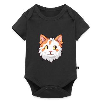 Illustration à l’aquarelle de bande dessinée de chat Van turc - Body à manches courtes Premium Bébé - noir - Devant