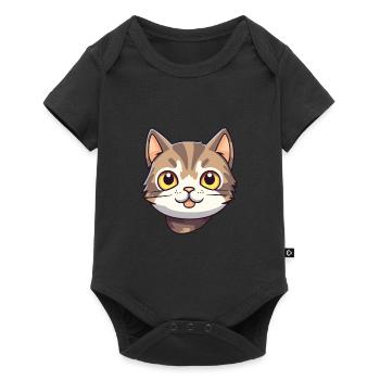 American Wirehair Cat Cartoon Watercolor Clipart - Baby Premium short-sleeve bodysuit - black - Front