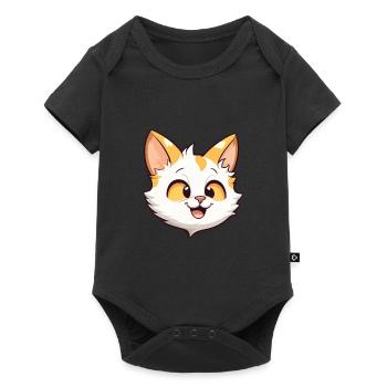 Bombai Cat Cartoon Watercolor Illustration - Baby Premium short-sleeve bodysuit - black - Front
