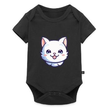 Bambino Cat Cartoon Illustration à l’aquarelle - Body à manches courtes Premium Bébé - noir - Devant