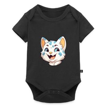 Australien tacheté brume chat dessin animé Art de l’aquarelle - Body à manches courtes Premium Bébé - noir - Devant