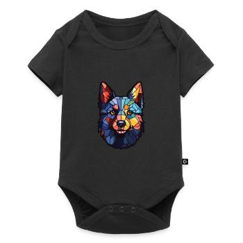 Schipperke chien race aquarelle verre Illustration - Body à manches courtes Premium Bébé - noir - Devant