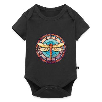 Dragonfly Colorful Watercolor Animal Illustration - Baby Premium short-sleeve bodysuit - black - Front