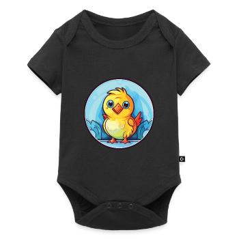 Chick Colorful Watercolor Animal Pet Illustration - Baby Premium short-sleeve bodysuit - black - Front