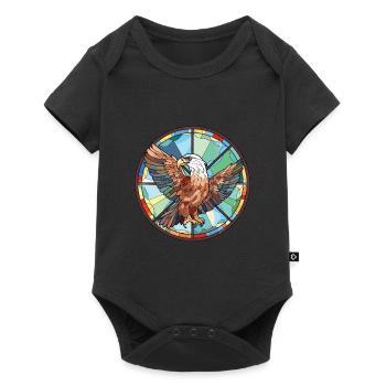 Eagle Colorful Watercolor Animal Pet Illustration - Baby Premium short-sleeve bodysuit - black - Front