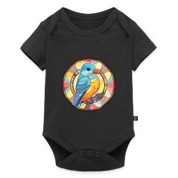 Oiseau Aquarelle Colorée Animal Illustration D’animaux De Compagnie - Body à manches courtes Premium Bébé - noir - Devant