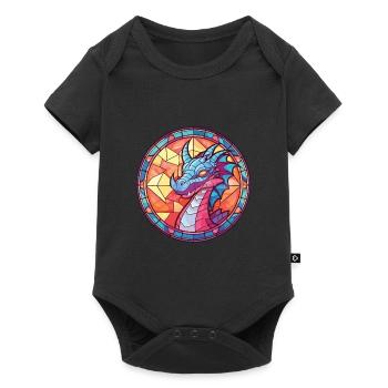 Dragon Aquarelle colorée Animal animal Illustration d’animaux de compagnie - Body à manches courtes Premium Bébé - noir - Devant