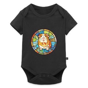 Guinea Pig Colorful Watercolor Animal Illustration - Baby Premium short-sleeve bodysuit - black - Front