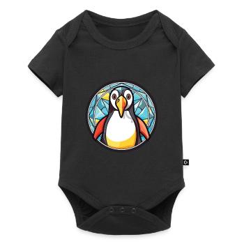 Penguin Colorful Watercolor Animal Illustration - Baby Premium short-sleeve bodysuit - black - Front