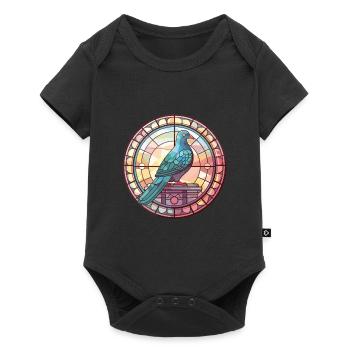 Pigeon Colorful Watercolor Animal Pet Illustration - Baby Premium short-sleeve bodysuit - black - Front