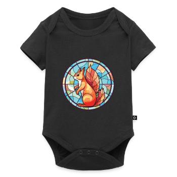 Squirrel Colorful Watercolor Animal Illustration - Baby Premium short-sleeve bodysuit - black - Front