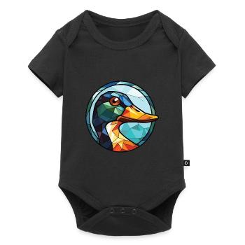 Duck Colorful Watercolor Animal Pet Illustration - Baby Premium short-sleeve bodysuit - black - Front