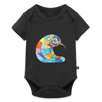 Snail Colorful Watercolor Animal Pet Illustration - Baby Premium short-sleeve bodysuit - black - Front