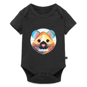 Hamster Colorful Watercolor Animal Illustration - Baby Premium short-sleeve bodysuit - black - Front
