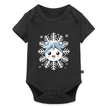 Cadeau mignon drôle de flocon de neige d’hiver Kawaii - Body à manches courtes Premium Bébé - noir - Devant