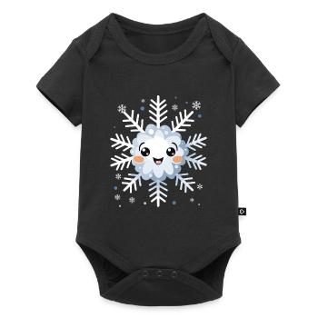 Cadeau mignon drôle de flocon de neige d’hiver Kawaii - Body à manches courtes Premium Bébé - noir - Devant