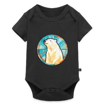 Polar Bear Colorful Watercolor Animal Illustration - Baby Premium short-sleeve bodysuit - black - Front