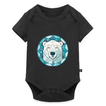Polar Bear Colorful Watercolor Animal Illustration - Baby Premium short-sleeve bodysuit - black - Front