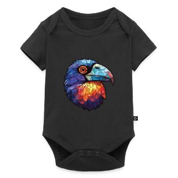 Corbeau aquarelle colorée Animal animal de compagnie Illustration - Body à manches courtes Premium Bébé - noir - Devant