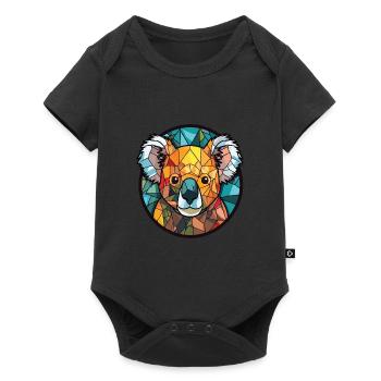 Koala buntes Aquarell Tier Haustier Illustration - Baby Premium Kurzarmbody - Schwarz - Vorne