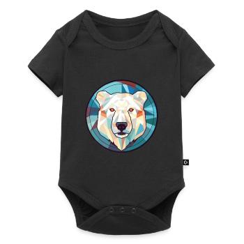 Polar Bear Colorful Watercolor Animal Illustration - Baby Premium short-sleeve bodysuit - black - Front