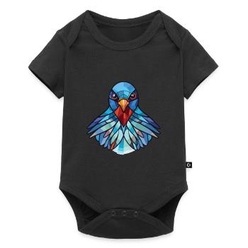 Taube buntes Aquarell Tier Haustier Illustration - Baby Premium Kurzarmbody - Schwarz - Vorne