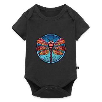 Dragonfly Colorful Watercolor Animal Illustration - Baby Premium short-sleeve bodysuit - black - Front