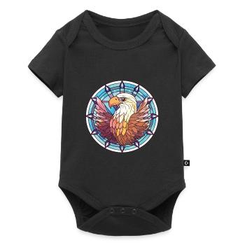 Eagle Colorful Watercolor Animal Pet Illustration - Baby Premium short-sleeve bodysuit - black - Front