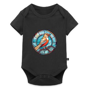 Oiseau Aquarelle Colorée Animal Illustration D’animaux De Compagnie - Body à manches courtes Premium Bébé - noir - Devant