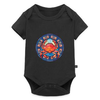 Crab Colorful Watercolor Animal Pet Illustration - Baby Premium short-sleeve bodysuit - black - Front