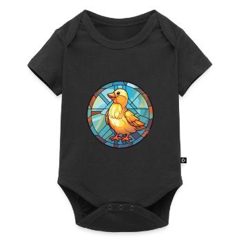 Chick Colorful Watercolor Animal Pet Illustration - Baby Premium short-sleeve bodysuit - black - Front