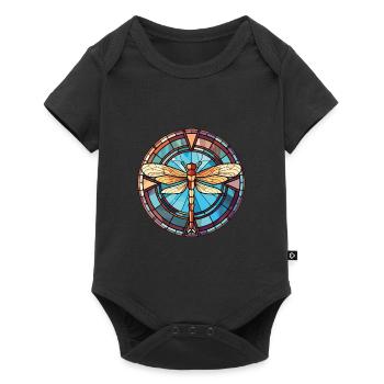 Dragonfly Colorful Watercolor Animal Illustration - Baby Premium short-sleeve bodysuit - black - Front