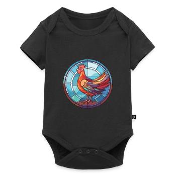 Poule Coloré Aquarelle Animal Animal De Compagnie Illustration - Body à manches courtes Premium Bébé - noir - Devant