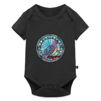Pigeon Colorful Watercolor Animal Pet Illustration - Baby Premium short-sleeve bodysuit - black - Front