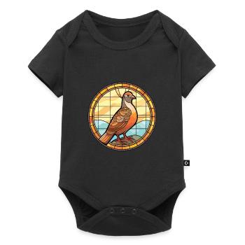 Quail Colorful Watercolor Animal Pet Illustration - Baby Premium short-sleeve bodysuit - black - Front