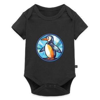 Penguin Colorful Watercolor Animal Illustration - Baby Premium short-sleeve bodysuit - black - Front
