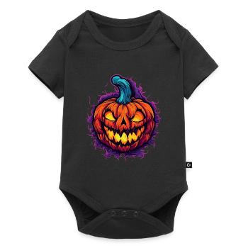 Citrouille d’Halloween colorée effrayante - Body à manches courtes Premium Bébé - noir - Devant