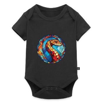 Snake Colorful Watercolor Animal Pet Illustration - Baby Premium short-sleeve bodysuit - black - Front